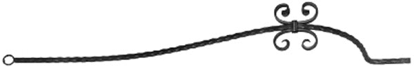 Korbgitterstab 12x12mm, gehämmert, H: 1000mm, C-Schnecken