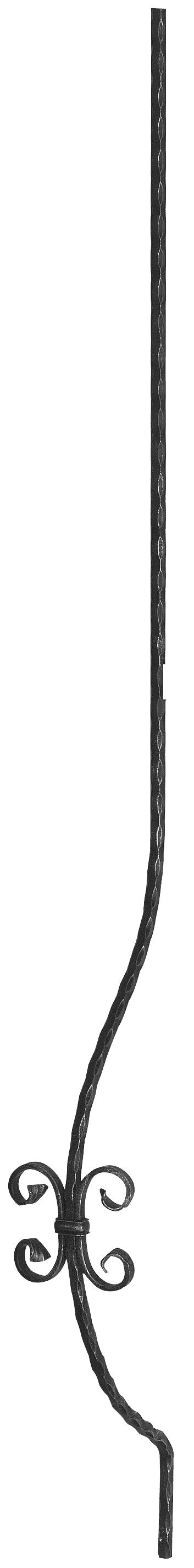 Korbgitterstab 12x12mm, gehämmert, 2x C-Schnecke