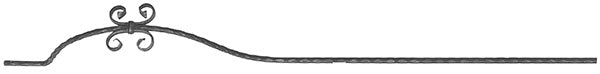Korbgitterstab 12x12mm, gehämmert, 2x C-Schnecke