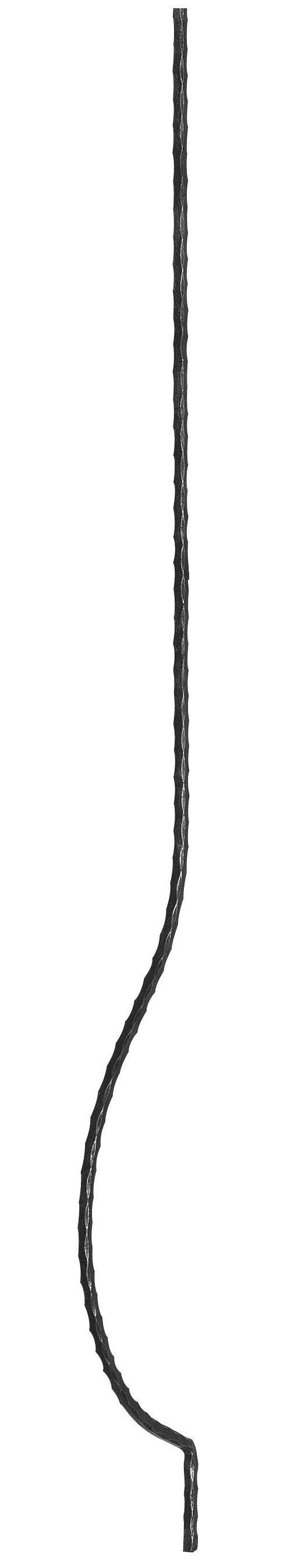 Korbgitterstab 12x12mm, gehämmert, H: 1500mm