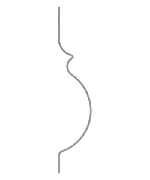 Korbgitterstab 12x12mm, gehämmert, H: 1000mm, mit Nase