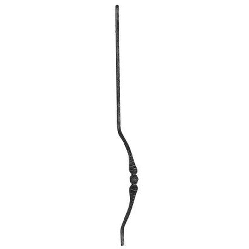 Korbgitterstab 12x12mm, gehämmert, H: 1000mm, mit Kugel