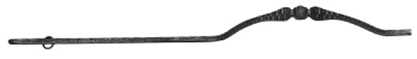 Korbgitterstab 12x12mm, gehämmert, H: 1000mm, mit Kugel