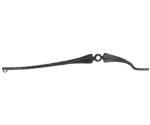 Korbgitterstab 13x13mm, gehämmert, H: 950mm, 1x Ring