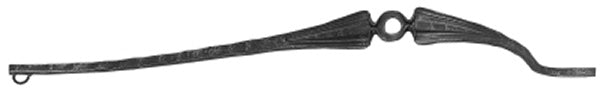 Korbgitterstab 13x13mm, gehämmert, H: 950mm, 1x Ring