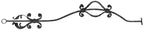 Korbgitterstab 16x8mm, gehämmert, Meisterbarock, H: 1000mm, C-Schnecken mit Blatt