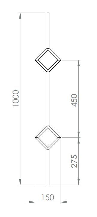 Zierstab, Länge 1000 mm, V2A