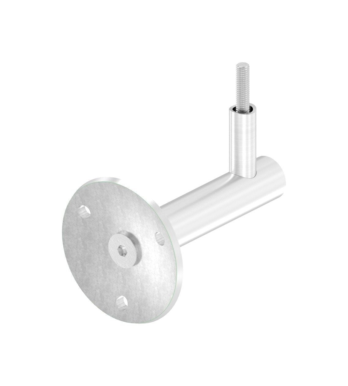 verschraubter Handlaufhalter mit Durchgangsbohrung und Linsenkopfschraube, V2A