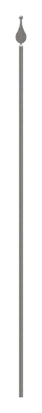 Zaunstab Ø 14mm, H: 1200mm, Spitze und Kugel