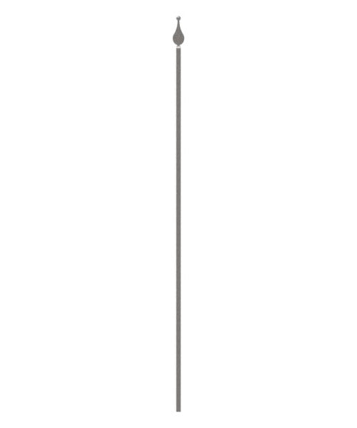 Zaunstab 14x14mm, H: 1200mm, Spitze und Kugel