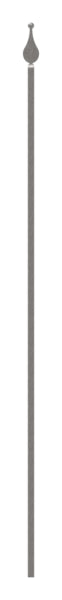 Zaunstab 14x14mm, H: 1200mm, Spitze und Kugel