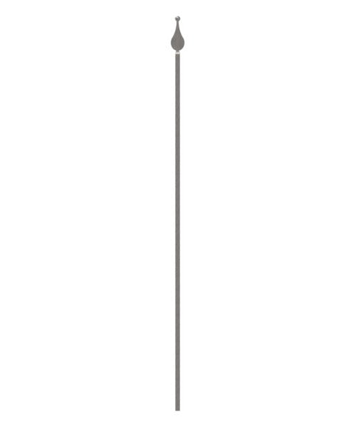 Zaunstab 12x12mm, Spitze und Kugel