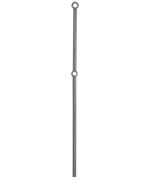 Pfosten aus 25mm rund, H: 1200mm, 2x gelocht, oberes Loch 25mm unteres Loch 22mm, LA 450mm