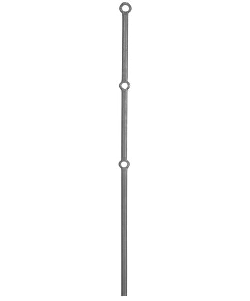 Pfosten aus 25mm rund, H: 1200mm, 3x gelocht, oberes Loch 25mm 2. und 3. Loch 22mm, LA 320mm