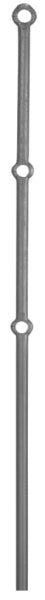 Pfosten aus 25mm rund, H: 1200mm, 3x gelocht, oberes Loch 25mm 2. und 3. Loch 22mm, LA 320mm