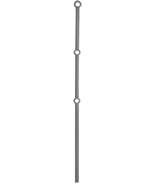 Pfosten aus 30mm rund, H: 1200mm, 3x gelocht, oberes Loch 30 mm 2. und 3. Loch 25mm, LA 320mm