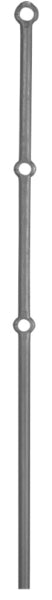 Pfosten aus 30mm rund, H: 1200mm, 3x gelocht, oberes Loch 30 mm 2. und 3. Loch 25mm, LA 320mm
