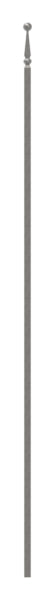 Zaunstab 12x12mm, H: 1000mm, konisch, Kugel Ø 16mm