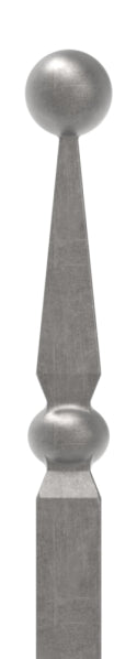 Zaunstab 12x12mm, H: 1000mm, konisch, Kugel Ø 16mm
