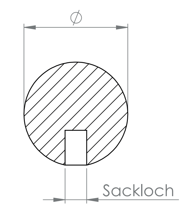 Glaskugel blau, Ø 60 mm, mit Sackloch, Farbe Blau, Rot oder Grün