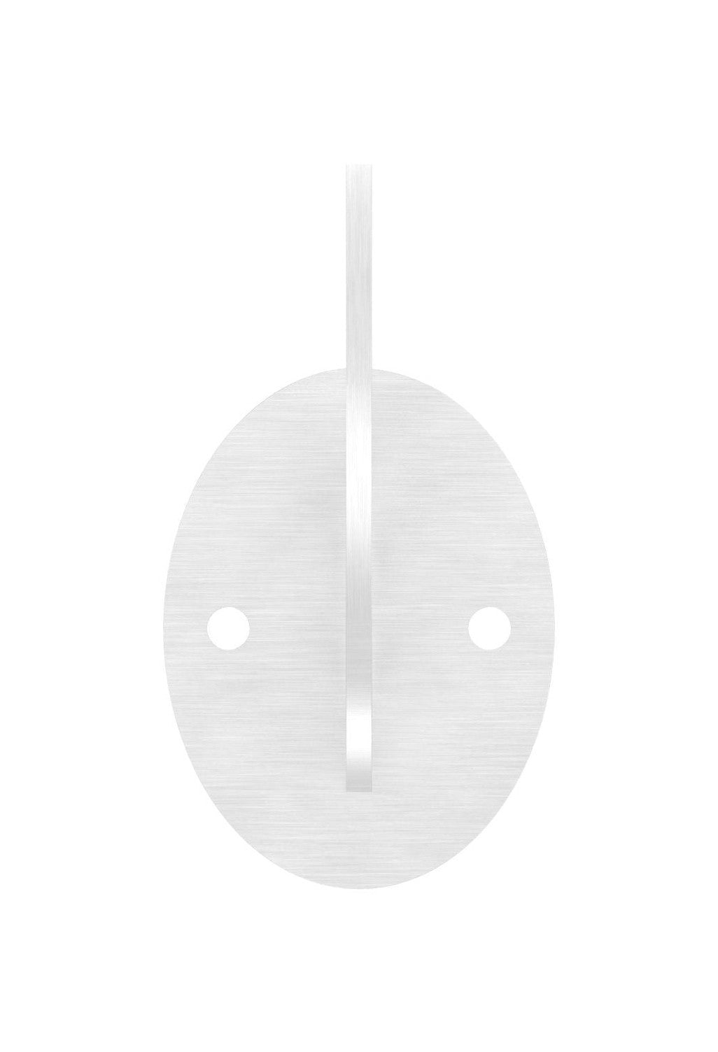 Handlaufträger zum Anschrauben, Stärke 4 mm, mit ovaler Ronde mit 2 Bohrungen, V2A