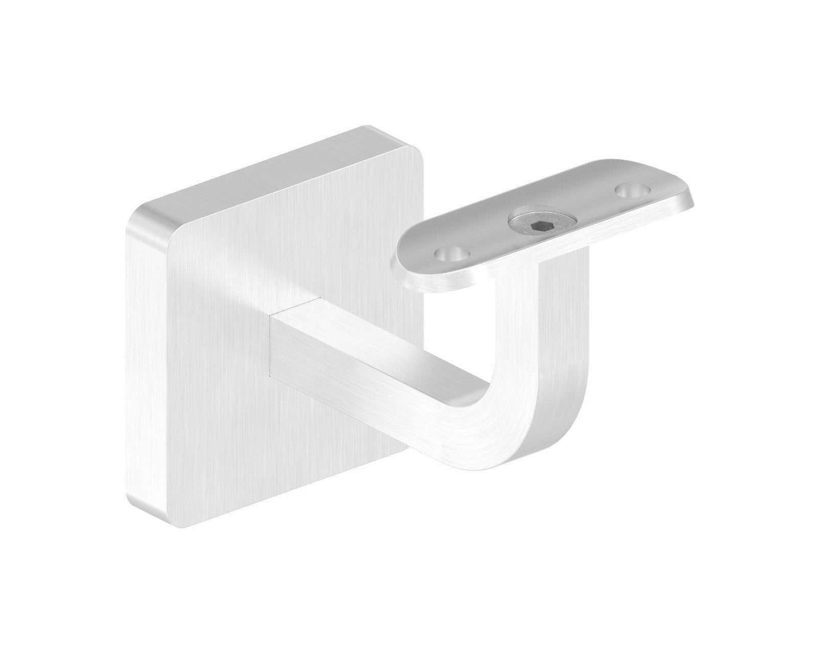 Handlaufhalter mit Cliprosette und Anschlussplatte, zum Anschrauben des Handlaufs, V2A