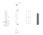 Zeichnung Stift Ø 12 mm, Länge 75 mm, Gewinde M6 