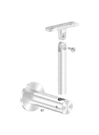höhenverstellbarer Handlaufhalter mit Innengewinde, Gelenk und Haltenplatte, V2A