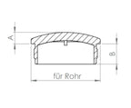 Edelstahl Rohrabschlussstopfen gewölbt, hohl/gegossen, mit Rändelung, zum Einschlagen, V2A / V4A