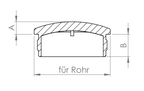 Edelstahl Rohrabschlussstopfen gewölbt, hohl/gegossen, mit Rändelung, zum Einschlagen, V2A / V4A