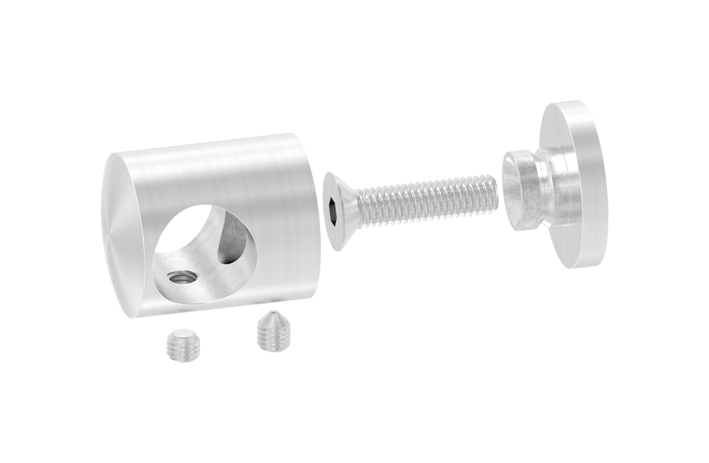 Querstabhalter Ø 25 mm, mit Durchgangsbohrung, V2A
