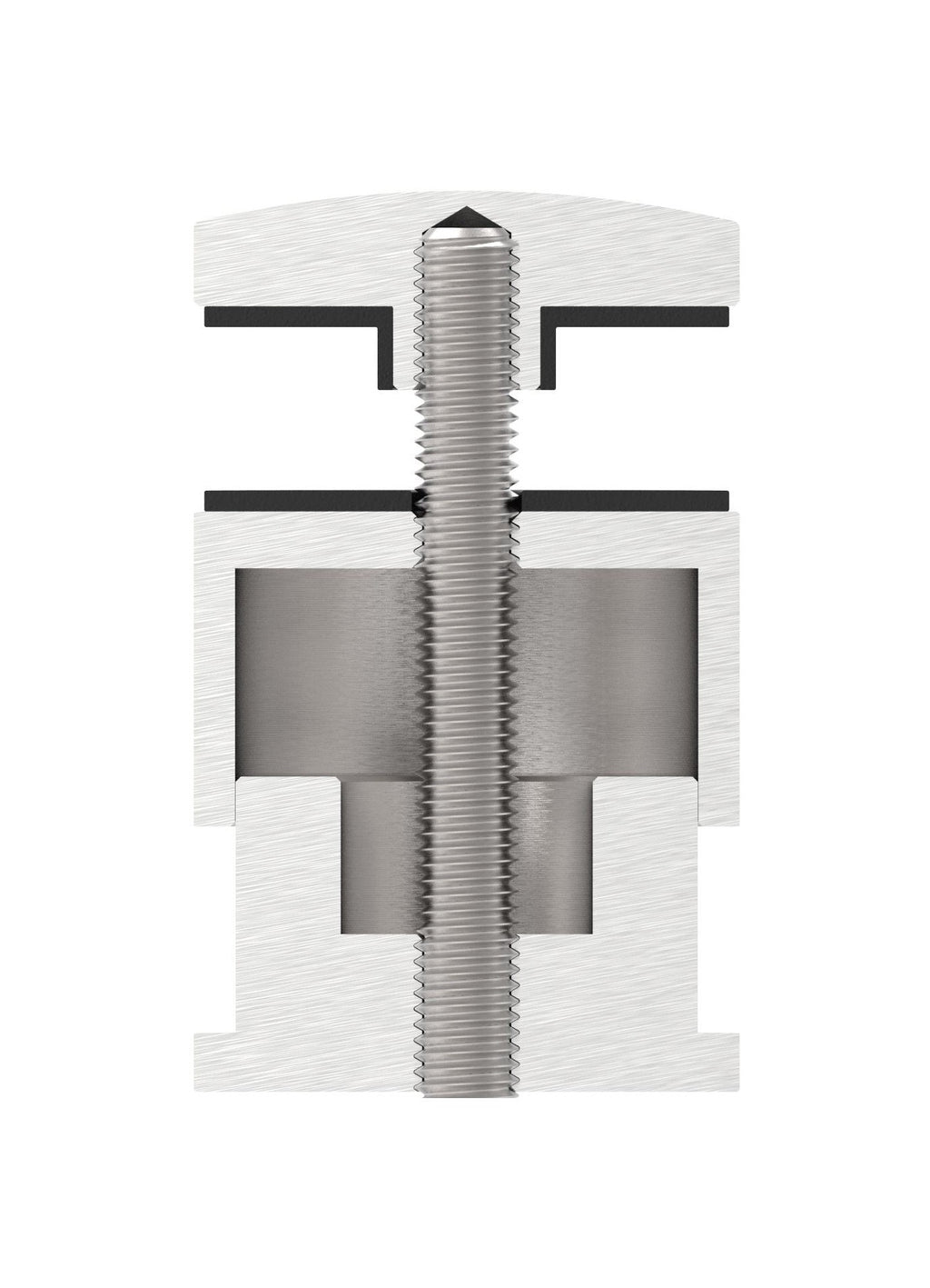 Glaspunkthalter Ø 52 mm, Klemmbereich 6.0 - 25.25 mm, verstellbarer Wandabstand 35 - 55 mm, V2A