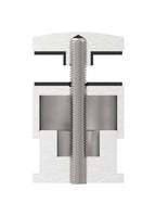 Glaspunkthalter Ø 52 mm, Klemmbereich 6.0 - 25.25 mm, verstellbarer Wandabstand 35 - 55 mm, V2A