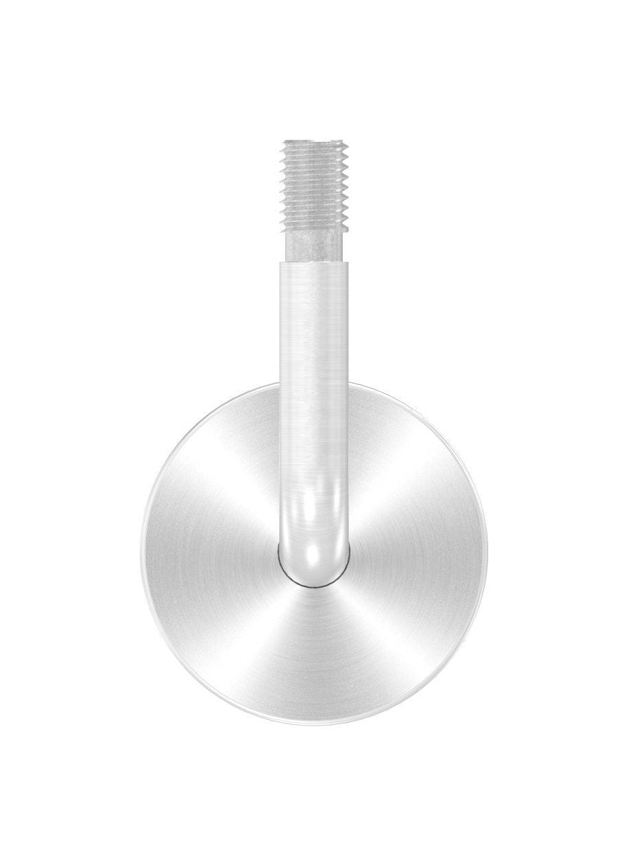 verschweißter Handlaufhalter mit Außengewinde M12, inklusive Cliprosette, V2A