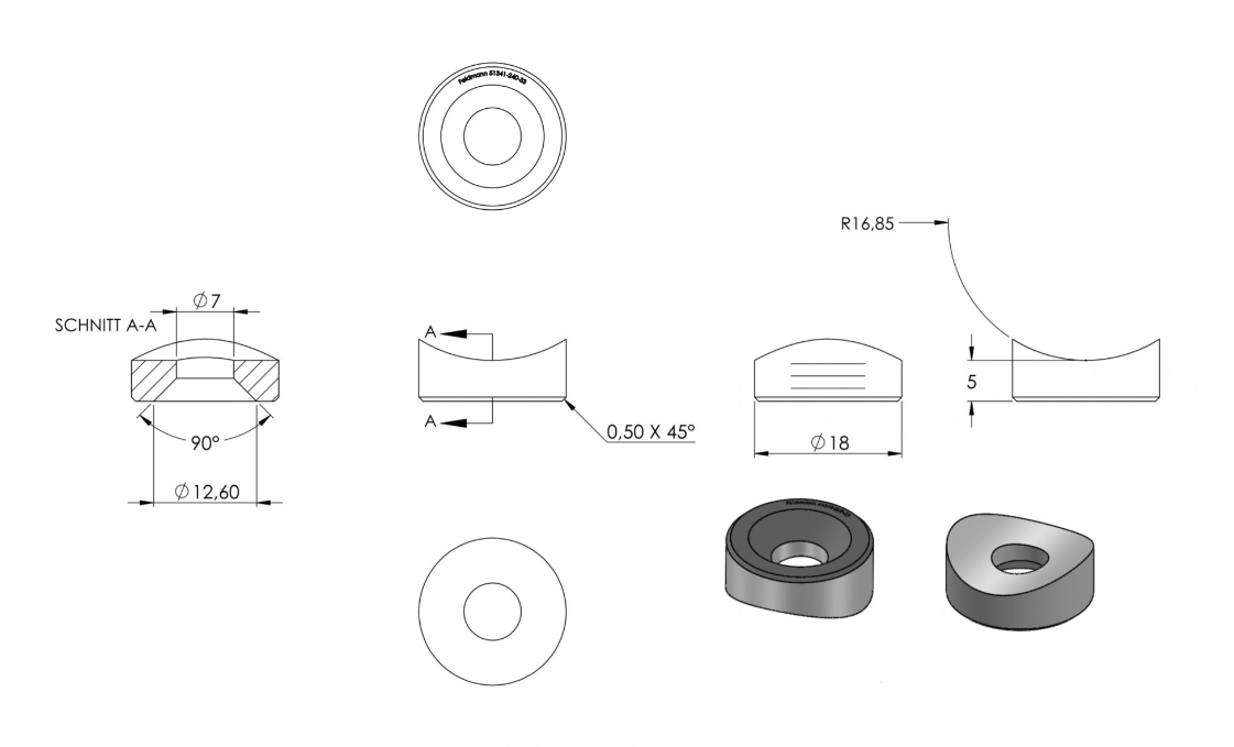 Zeichnung Ausgleichsstück für Rohr Ø 33,7 mm