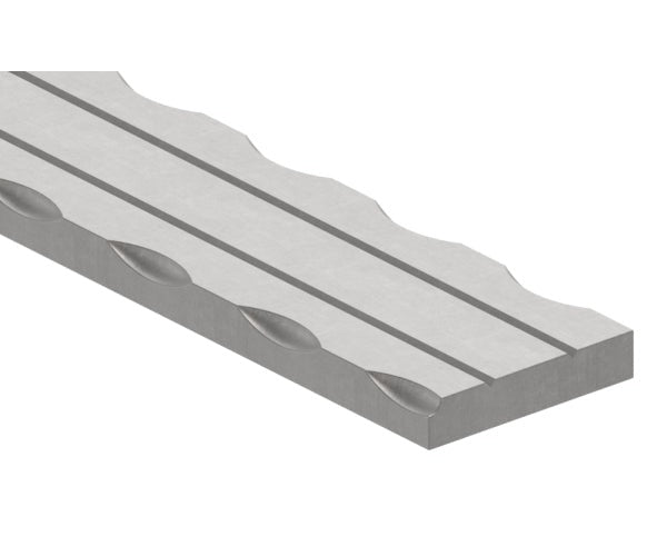 Flacheisen S235JR, 40x8mm, 2x gerillt, Kanten gehämmert