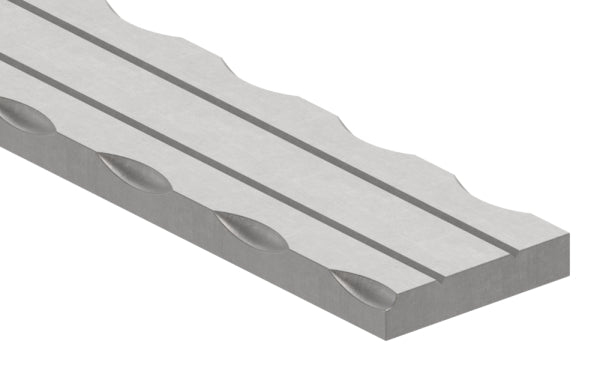 Flacheisen S235JR, 40x8mm, 2x gerillt, Kanten gehämmert