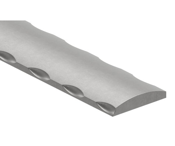 Flacheisen S235JR, 40x8mm, gewölbt, Kanten gehämmert, warmgewalzt, L: 3000mm
