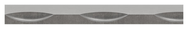 Flacheisen S235JR, 40x8mm, gewölbt, Kanten gehämmert, warmgewalzt, L: 3000mm