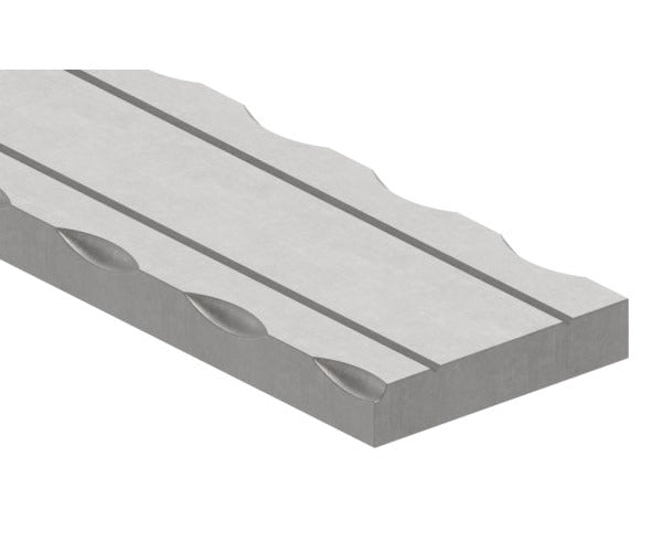 Flacheisen S235JR, 50x10mm, 2x gerillt, Kanten gehämmert, L: 3000mm