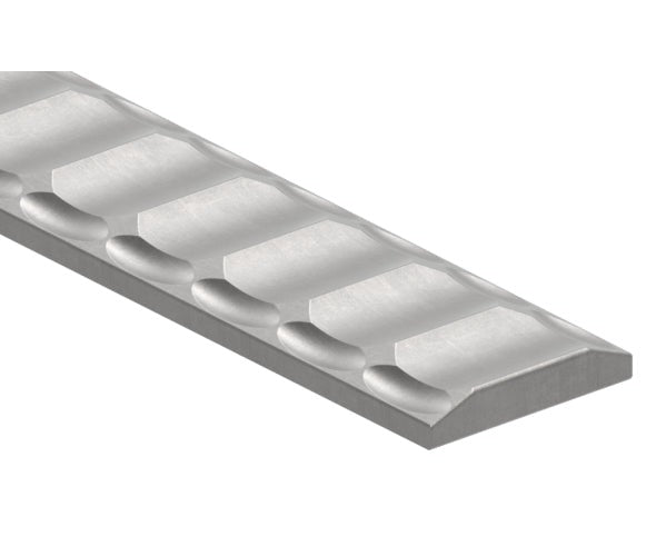 Flacheisen 40x8mm, gewellt und Kanten gehämmert, L: 3000mm