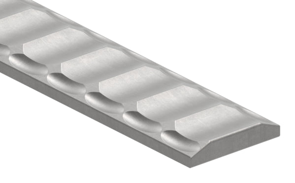 Flacheisen 40x8mm, gewellt und Kanten gehämmert, L: 3000mm