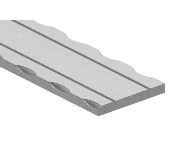 Flacheisen S235JR, 50x6mm, 2x gerillt, Kanten gehämmert, L: 3000mm