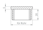Edelstahl Rohrabschlussstopfen quadratisch, hohl/gegossen, zum Einkleben, V2A / V4A