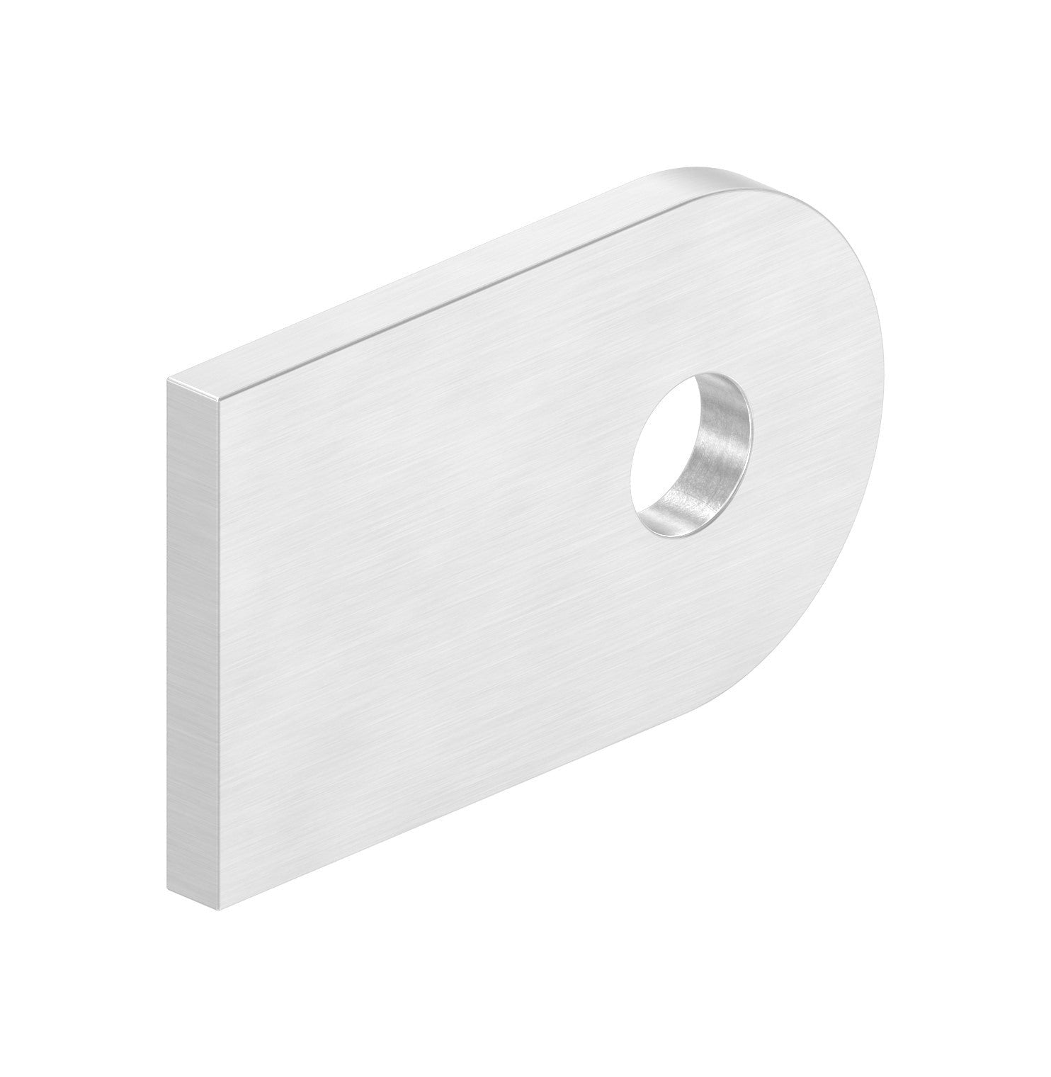 Edelstahl Anschweißlasche 50 x 30 x 4 / 6 mm, geschliffen, mit Rundloch, V2A