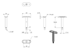 Zeichnung Stift Ø 14 mm, Halteplatte Ø 33,7 mm