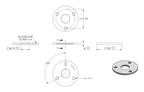 Zeichnung Ankerplatte Ø 110 x 6 mm, Mittelbohrung Ø 33,7 mm, 3 Bohrungen Ø 11 mm