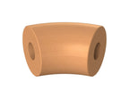 45° Bogen für Holzhandlauf Buche,  Ø 42 mm, geschliffen und lackiert, für den Innenbereich