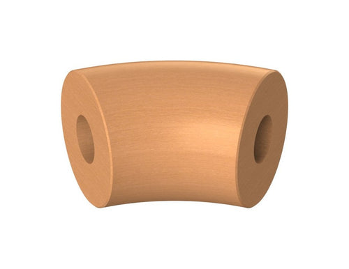 45° Bogen für Holzhandlauf Buche,  Ø 42 mm, geschliffen und lackiert, für den Innenbereich