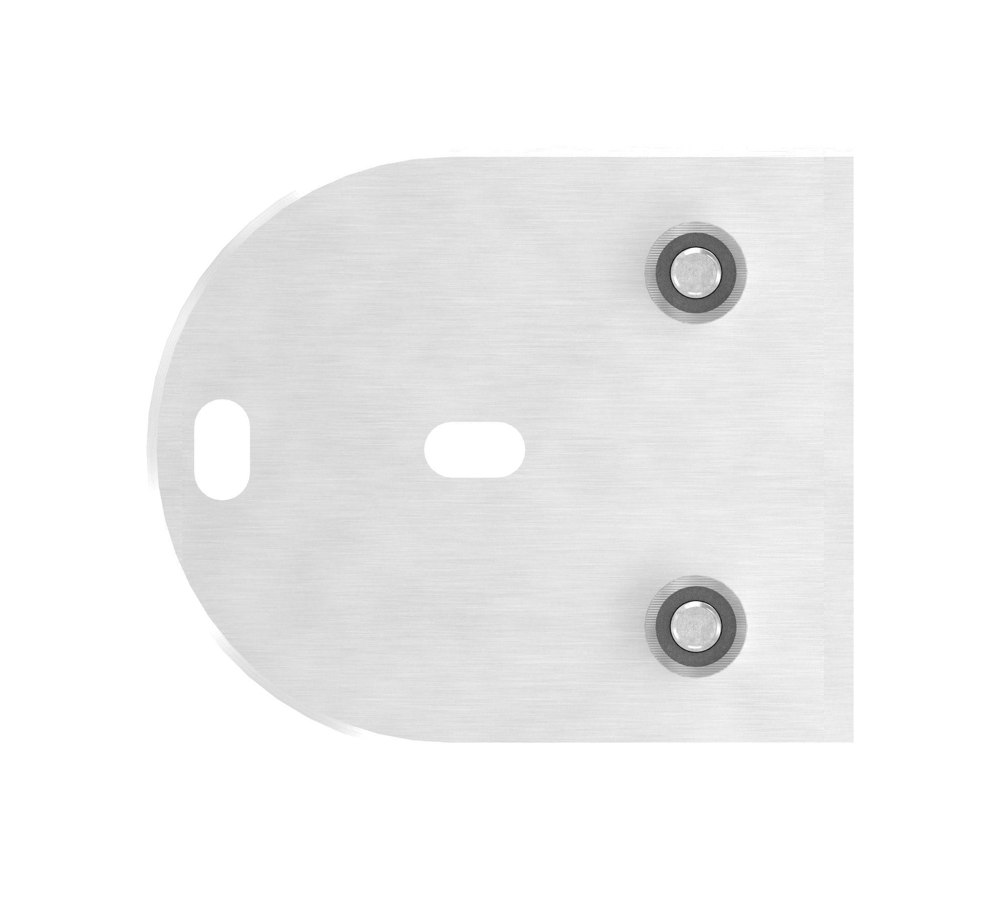 Edelstahl Wandbefestigung für Geländerpfosten 42,4 mm, mit 2 Langlöchern, V2A